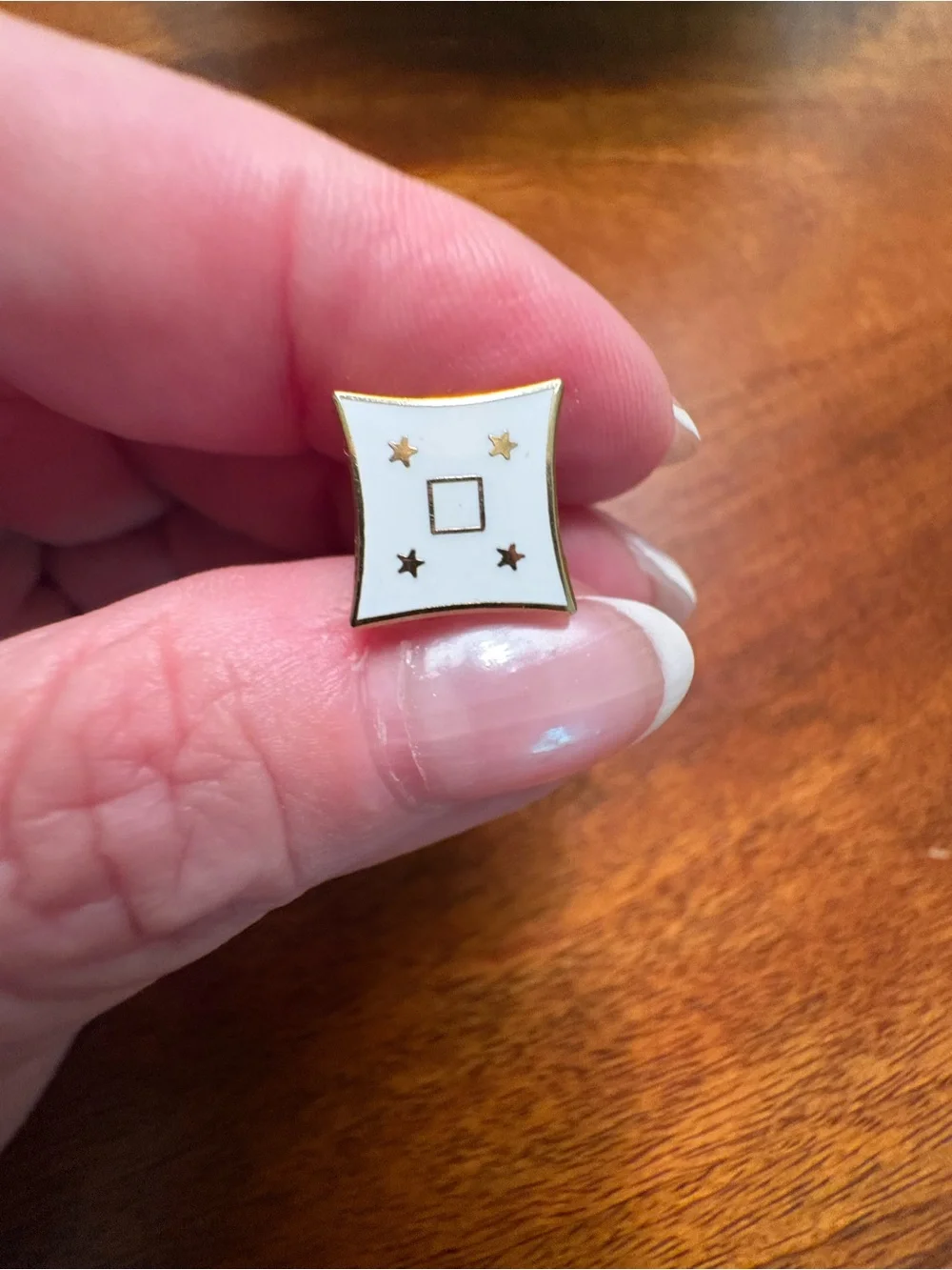 Delta Tau Delta (ΔΤΔ) Official Fraternity Pledge Pin – White Enamel Gold Tone